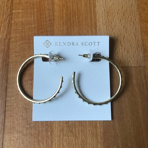 Kendra Scott Veronica Hoop Earrings in Gold with Pouch & box - Picture 6 of 14